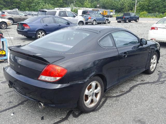 KMHHM65D66U213330 - 2006 HYUNDAI TIBURON GS BLACK photo 4