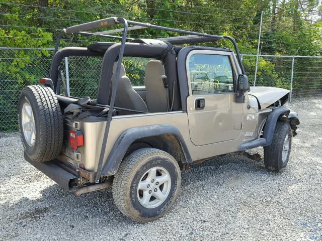 1J4FA39S23P309195 - 2003 JEEP WRANGLER C BEIGE photo 4