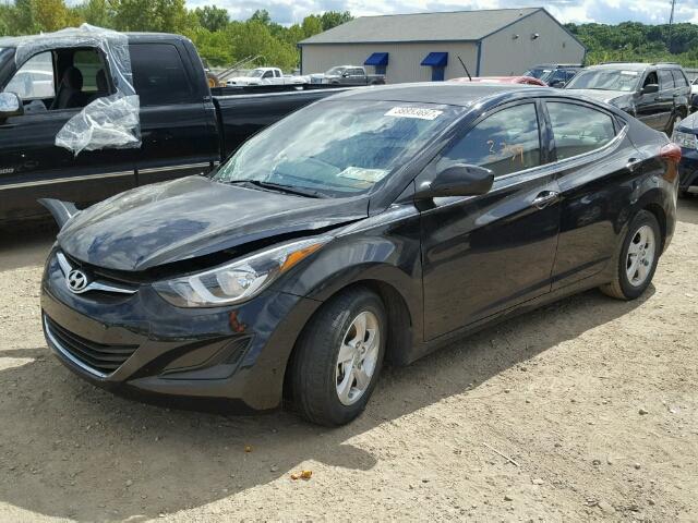 KMHDH4AEXEU090992 - 2014 HYUNDAI ELANTRA SE BLACK photo 2