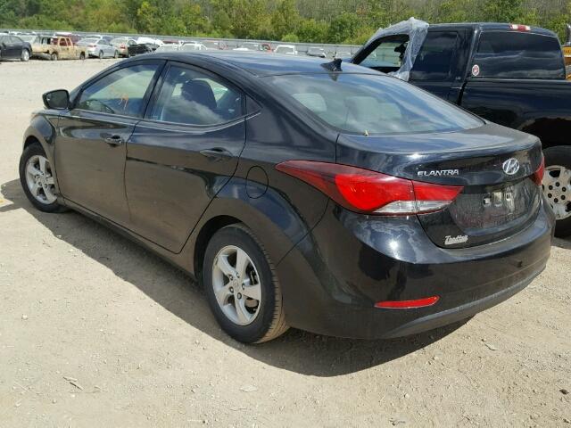 KMHDH4AEXEU090992 - 2014 HYUNDAI ELANTRA SE BLACK photo 3