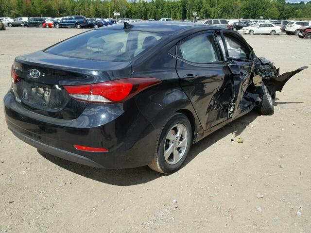 KMHDH4AEXEU090992 - 2014 HYUNDAI ELANTRA SE BLACK photo 4