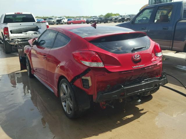 KMHTC6AE9DU104367 - 2013 HYUNDAI VELOSTER T RED photo 3