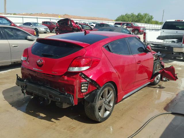 KMHTC6AE9DU104367 - 2013 HYUNDAI VELOSTER T RED photo 4