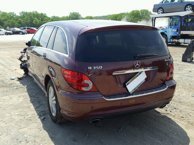 4JGCB65E89A090192 - 2009 MERCEDES-BENZ R 350 4MAT MAROON photo 3