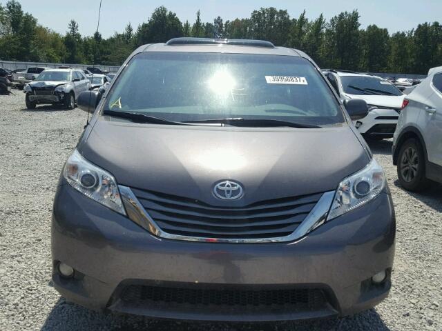 5TDYK3DC7ES477015 - 2014 TOYOTA SIENNA GRAY photo 9