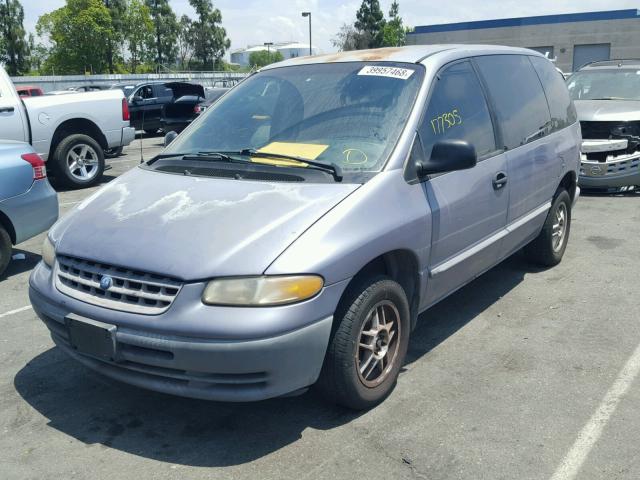 2P4FP25B5VR286383 - 1997 PLYMOUTH VOYAGER BLUE photo 2