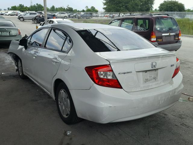 2HGFB2F67CH549255 - 2012 HONDA CIVIC HF WHITE photo 3