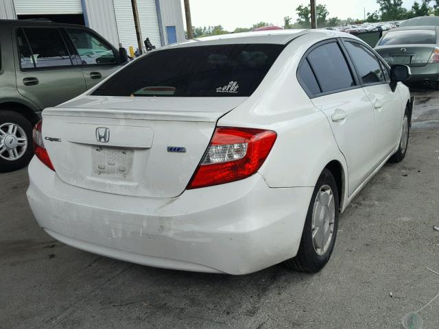 2HGFB2F67CH549255 - 2012 HONDA CIVIC HF WHITE photo 4