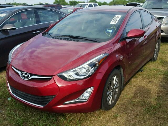 5NPDH4AE4GH656615 - 2016 HYUNDAI ELANTRA SE RED photo 2