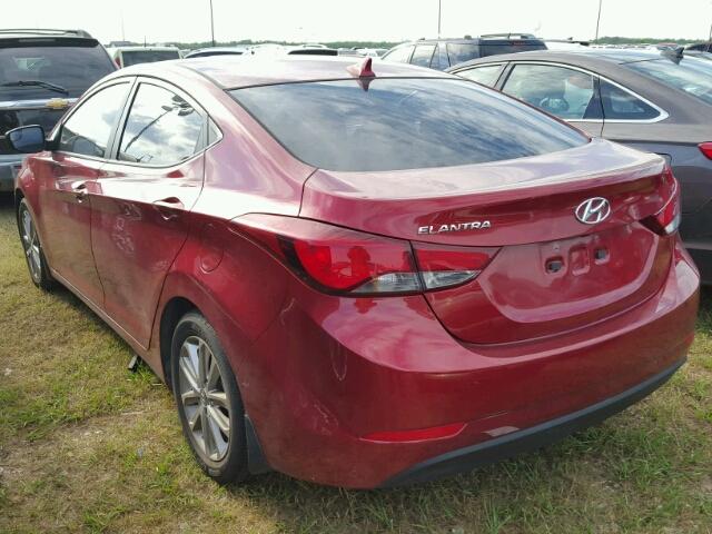 5NPDH4AE4GH656615 - 2016 HYUNDAI ELANTRA SE RED photo 3