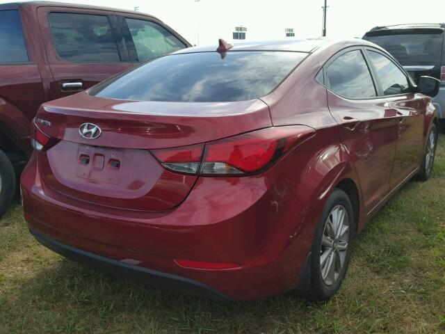 5NPDH4AE4GH656615 - 2016 HYUNDAI ELANTRA SE RED photo 4