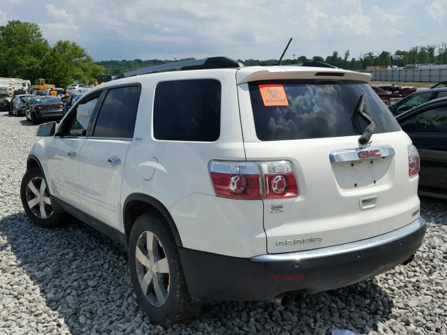 1GKLVMED3AJ181208 - 2010 GMC ACADIA SLT 白色 照片 3