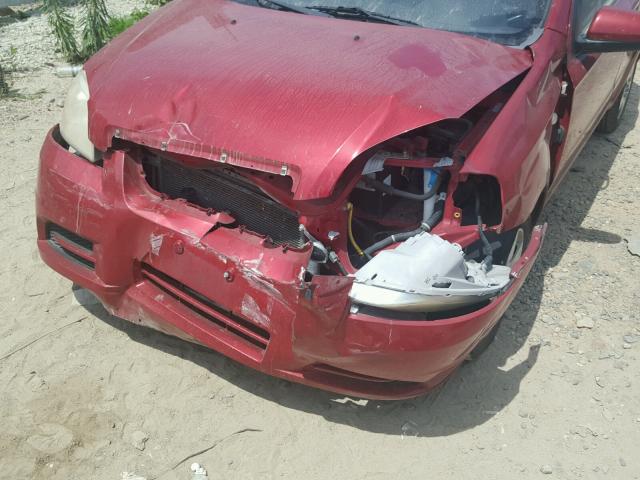 KL1TD56678B119049 - 2008 CHEVROLET AVEO BASE Rouge photo 9