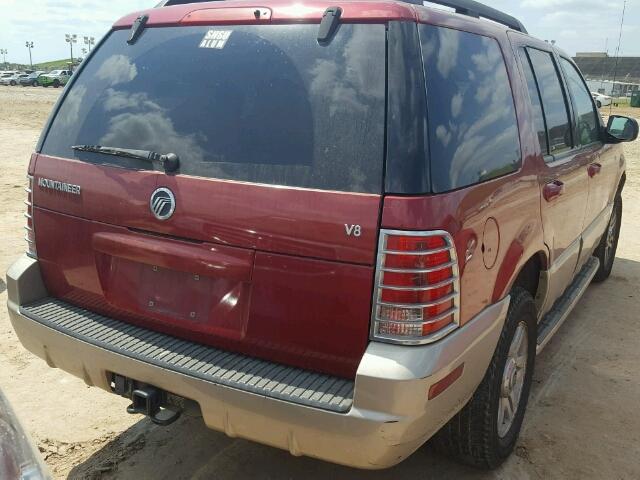 4M2ZU66K75ZJ15246 - 2005 MERCURY MOUNTAINEE RED photo 4