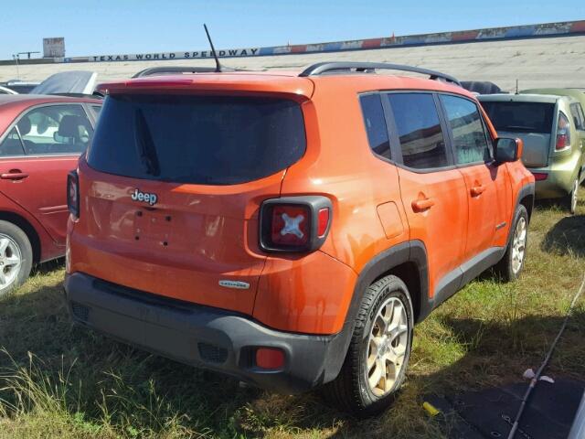 ZACCJABT3GPC95476 - 2016 JEEP RENEGADE ORANGE photo 4