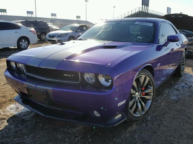 2C3CDYCJ2DH671907 - 2013 DODGE CHALLENGER PURPLE photo 2