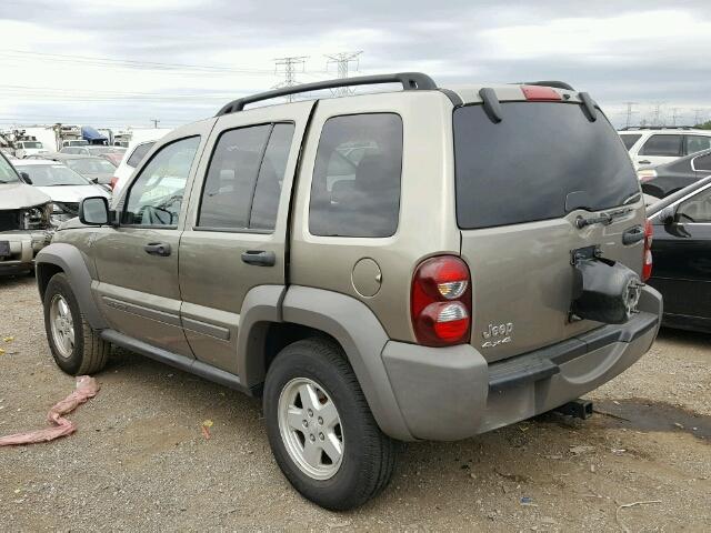 1J4GL48K97W562046 - 2007 JEEP LIBERTY TAN photo 3