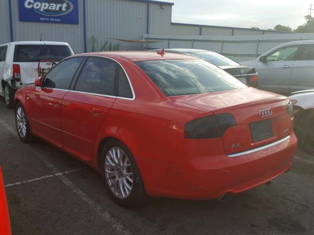 WAUAF78E98A055710 - 2008 AUDI A4 2.0T RED photo 3