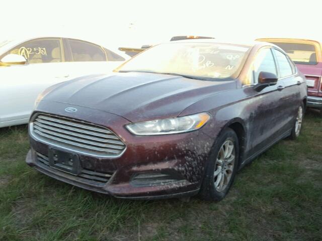 3FA6P0G79FR301728 - 2015 FORD FUSION RED photo 2