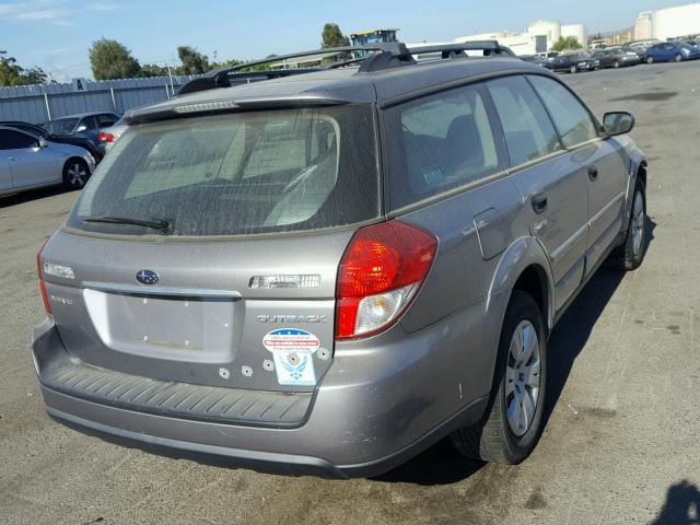 4S4BP60C187327040 - 2008 SUBARU OUTBACK SILVER photo 4