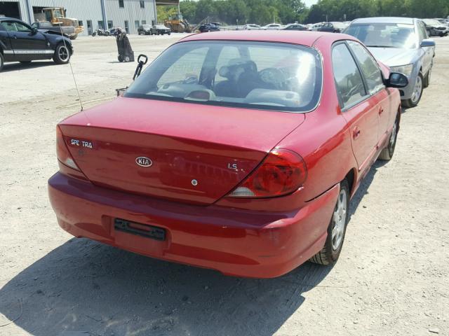 KNAFB121635256616 - 2003 KIA SPECTRA BA RED photo 4