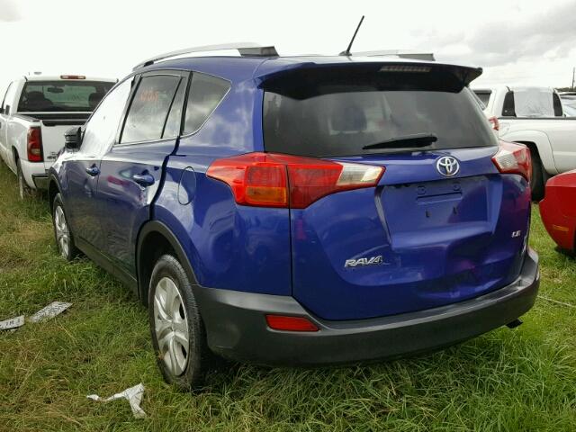 2T3ZFREV4FW176729 - 2015 TOYOTA RAV4 LE BLUE photo 3