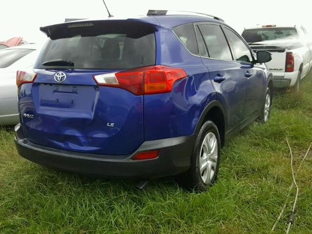 2T3ZFREV4FW176729 - 2015 TOYOTA RAV4 LE BLUE photo 4