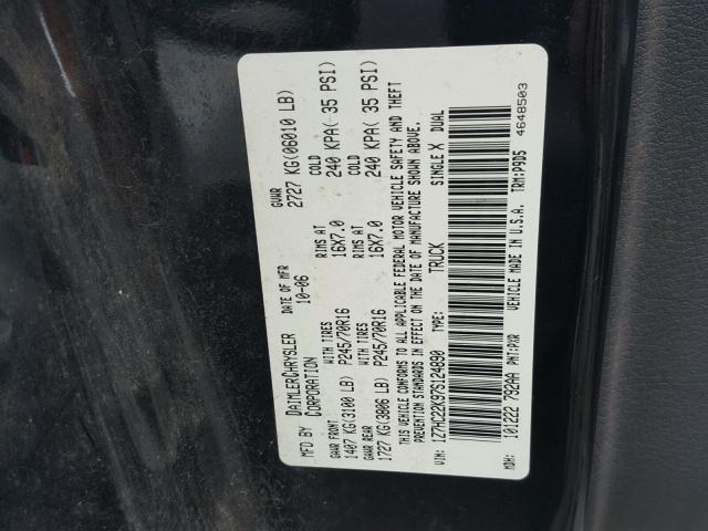 1Z7HC22K97S124890 - 2007 MITSUBISHI RAIDER LS BLACK photo 10