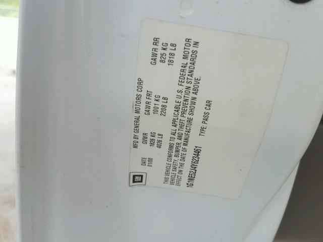 1G1NE52J4Y6234461 - 2000 CHEVROLET MALIBU LS თეთრი ფოტო 10