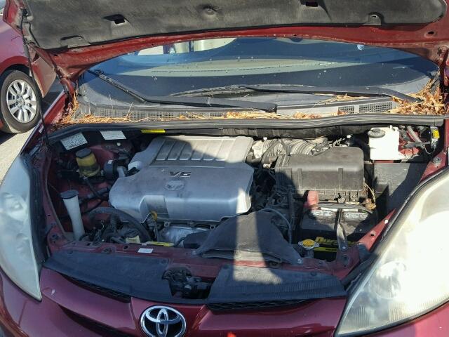 5TDZK22C17S074054 - 2007 TOYOTA SIENNA XLE RED photo 7