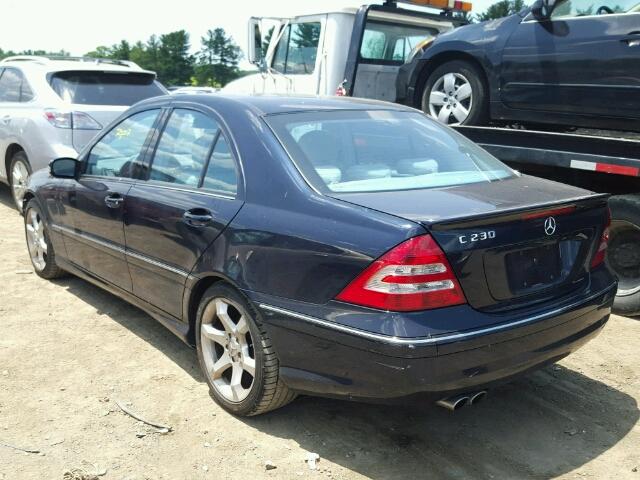 WDBRF52H77F929517 - 2007 MERCEDES-BENZ C 230 BLUE photo 3