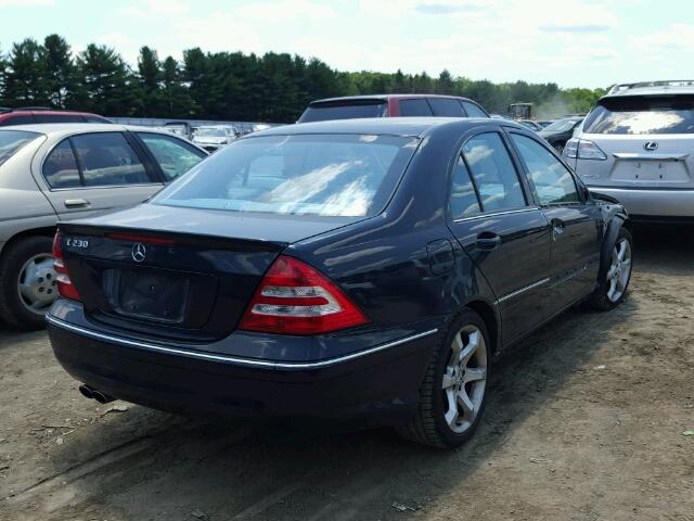 WDBRF52H77F929517 - 2007 MERCEDES-BENZ C 230 BLUE photo 4