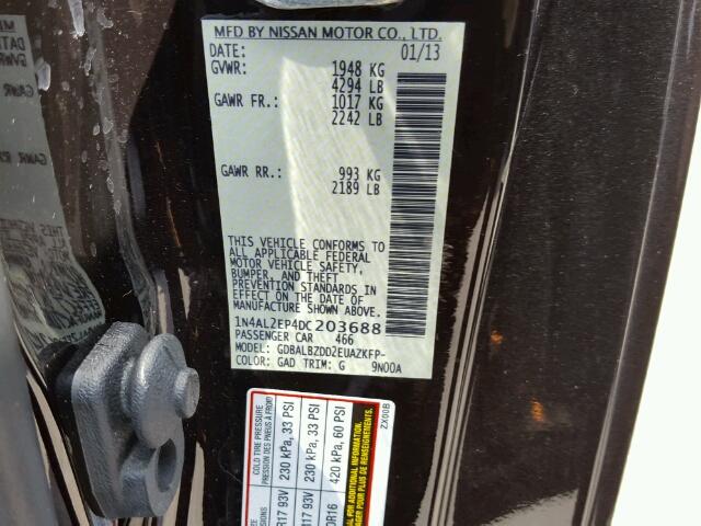 1N4AL2EP4DC203688 - 2013 NISSAN ALTIMA PURPLE photo 10