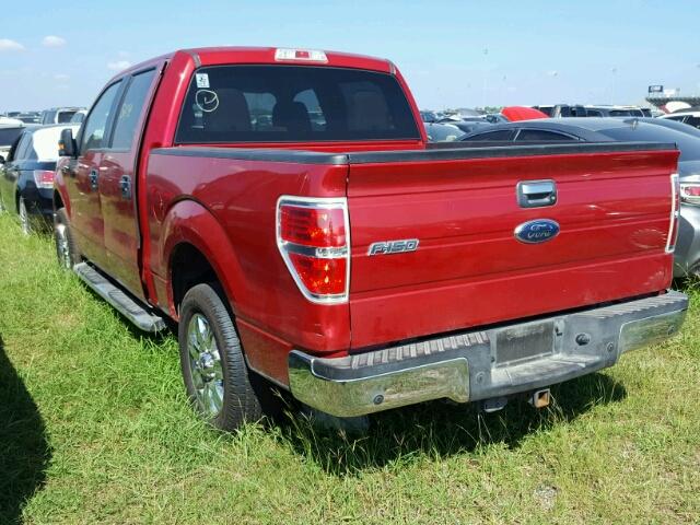 1FTEW1C89AFD54920 - 2010 FORD F150 RED photo 3