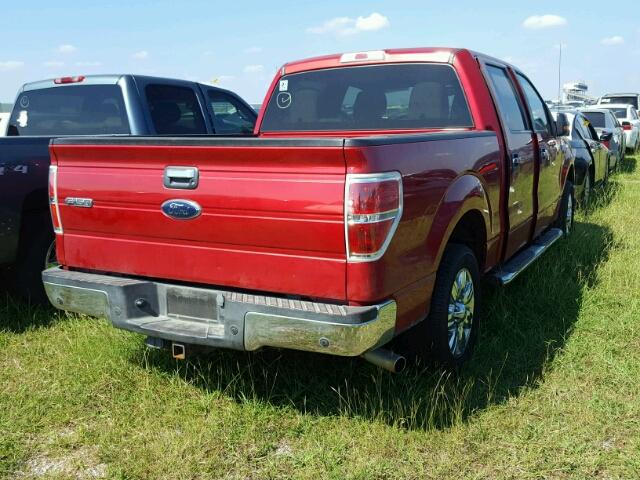 1FTEW1C89AFD54920 - 2010 FORD F150 RED photo 4