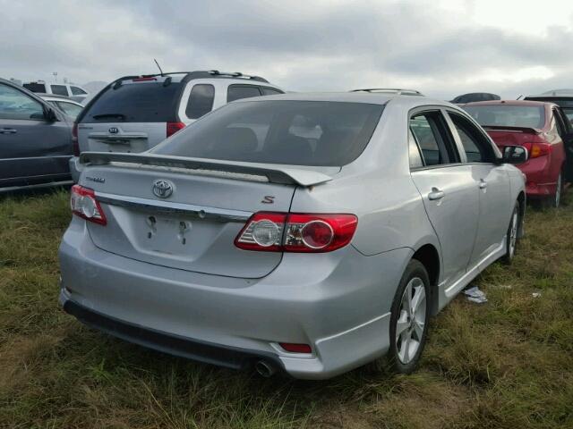 5YFBU4EE1DP123598 - 2013 TOYOTA COROLLA SILVER photo 4