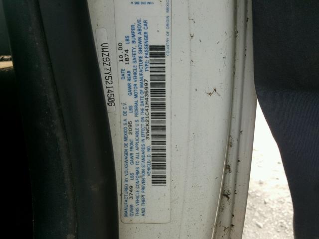 3VWCK21C41M435997 - 2001 VOLKSWAGEN NEW BEETLE 白色 照片 10