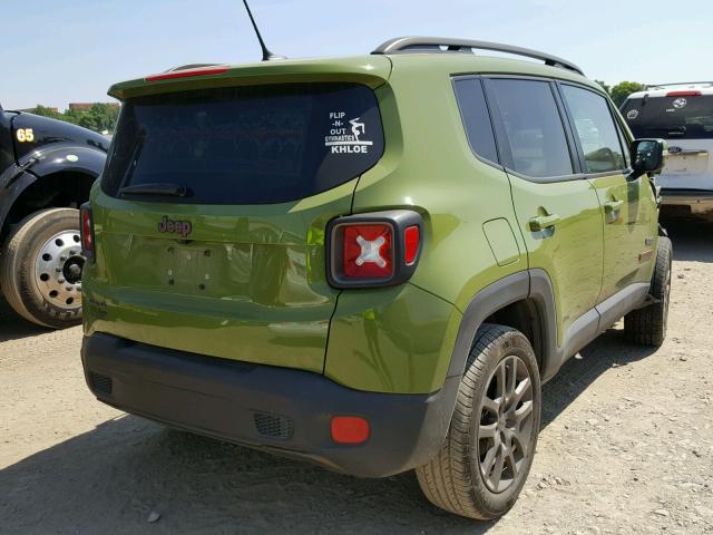 ZACCJBBT4GPD71146 - 2016 JEEP RENEGADE L GREEN photo 4