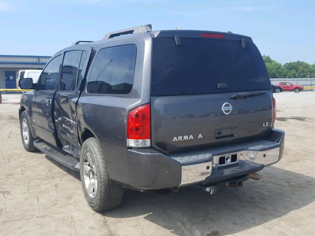 5N1AA08A85N723275 - 2005 NISSAN ARMADA SE GRAY photo 3