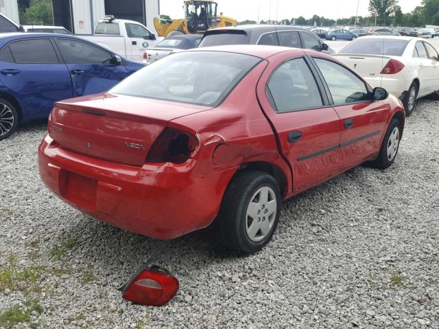 1B3ES26C84D549071 - 2004 DODGE NEON BASE RED photo 4