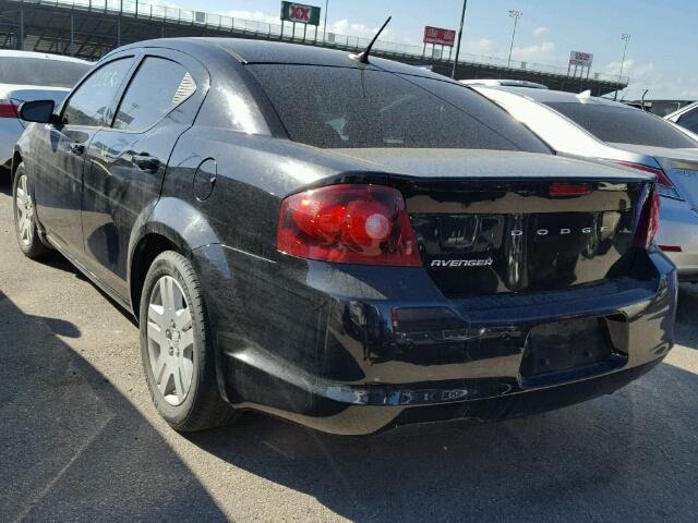 1C3CDZAB7DN628933 - 2013 DODGE AVENGER BLACK photo 3