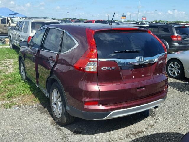 2HKRM3H54FH502339 - 2015 HONDA CR-V EX MAROON photo 3