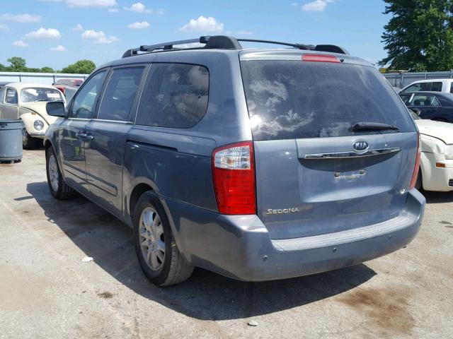 KNDMB233676173798 - 2007 KIA SEDONA EX BLUE photo 3