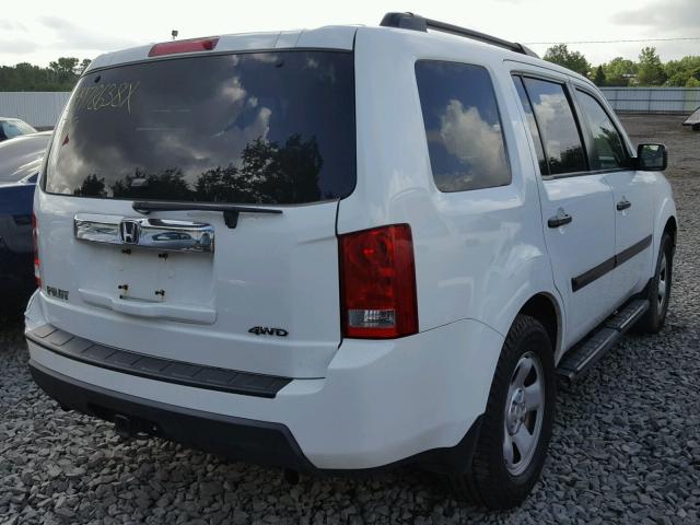 5FNYF4H20BB001359 - 2011 HONDA PILOT LX WHITE photo 4