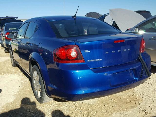 1C3CDZAB7EN216688 - 2014 DODGE AVENGER BLUE photo 3