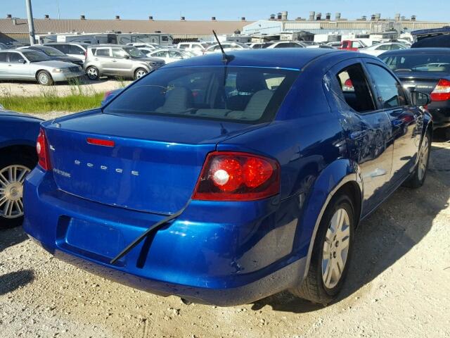 1C3CDZAB7EN216688 - 2014 DODGE AVENGER BLUE photo 4