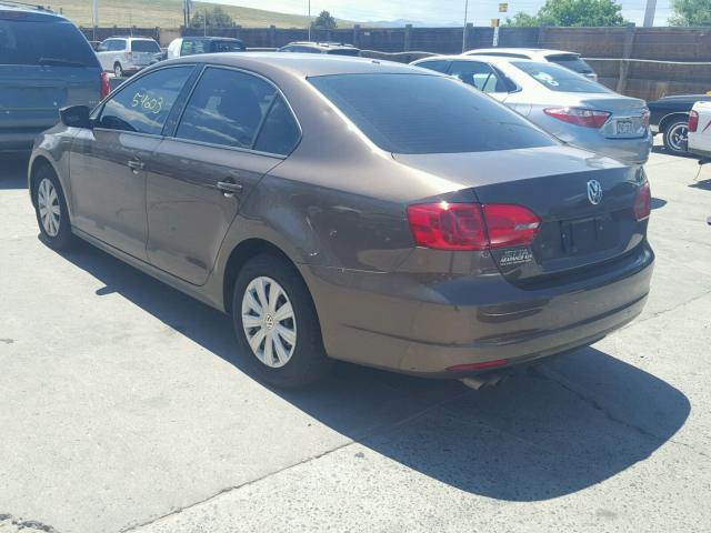 3VW2K7AJXEM406291 - 2014 VOLKSWAGEN JETTA BASE 棕色 照片 3