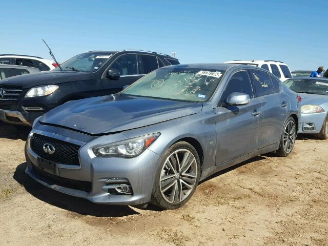 JN1BV7AP8EM682613 - 2014 INFINITI Q50 BASE GRAY photo 2