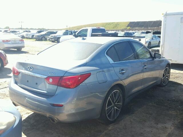 JN1BV7AP8EM682613 - 2014 INFINITI Q50 BASE GRAY photo 4