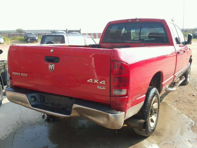 3D7KS28C66G121624 - 2006 DODGE RAM 2500 S RED photo 4